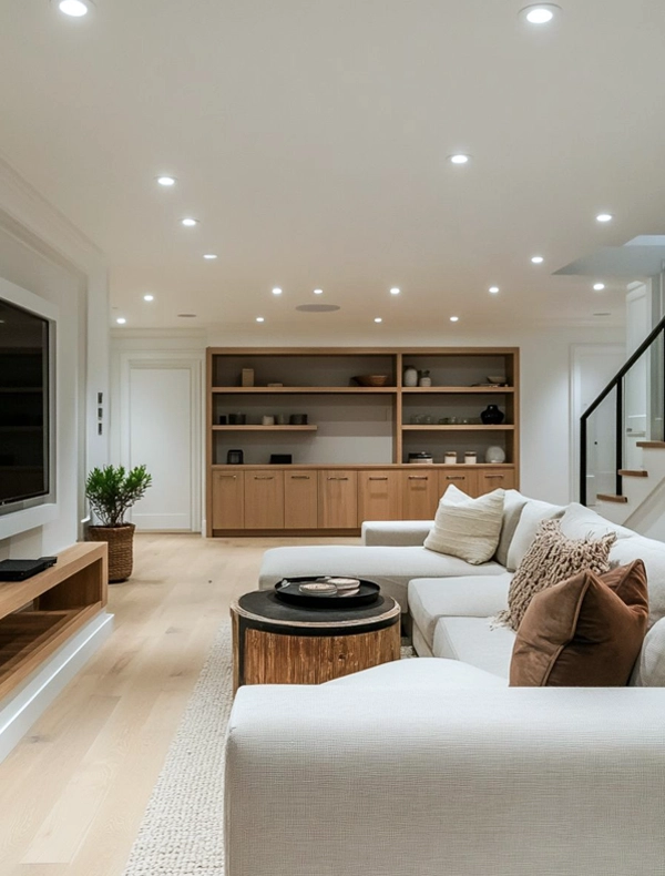 Finished basement living room